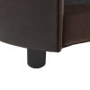 Dog Sofa Brown 27.2"x19.3"x15.7" Plush and Faux Leather