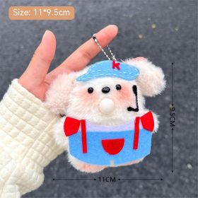 Plush Puppy Pendant Diy Homemade By Hand Material Package Squeegee Bubble Cute Hand-holding Doll (Option: Blue-9.5cm)