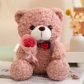 Rose Bear Doll Girls Valentine's Day Gift (Option: Pink-25cm)
