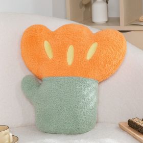 Simple Floral Cushion Sofa Girl Bedroom Pillow Teddy Plush Window Cushion Bedside Decoration (Option: Orange Flowers-45cm)