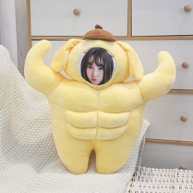 Diy Photo Doll Face Baby Doll Muscledog Pudding Funny Abdominal Muscle Pillow (Option: Muscle dog-55cm single side printing)