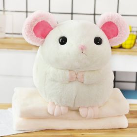Mouse Doll Cute Sleeping Doll Pillow Plush Toy Hand Warmers Three In One Blanket Car Cushion (Option: Creamy White-Hand Warmers 40 √ó 35)