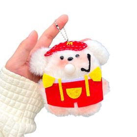 Plush Puppy Pendant Diy Homemade By Hand Material Package Squeegee Bubble Cute Hand-holding Doll (Option: Red-9.5cm)