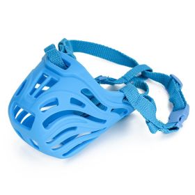 Pet Comfortable Dog Silicone Mouth Cover Mask (Option: Blue-No7)