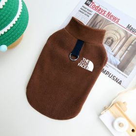 Pet Pull Loop Vest Thickened Dog Jacket (Option: Brown-XL)